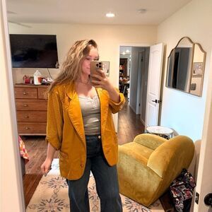 Vintage Orange 80s Leather Dolman Oversized Jacket Coat Size Medium 8/10